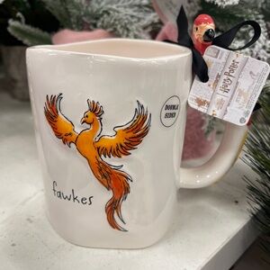 RAE DUNN Harry Potter Fawkes the Phoenix ceramic Coffee Mug w/Figural Handle NWT